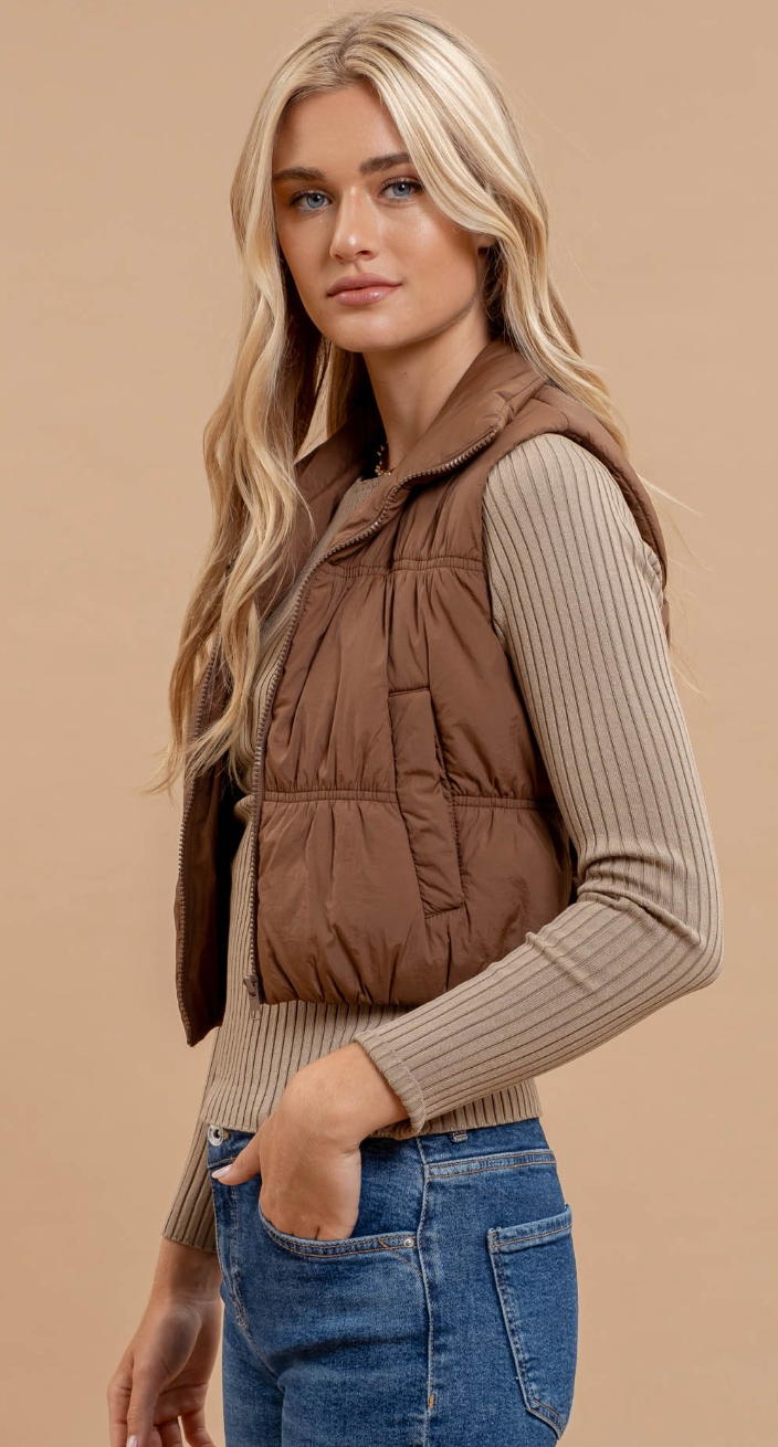 The Perfect Fall Cropped Puffer Vest