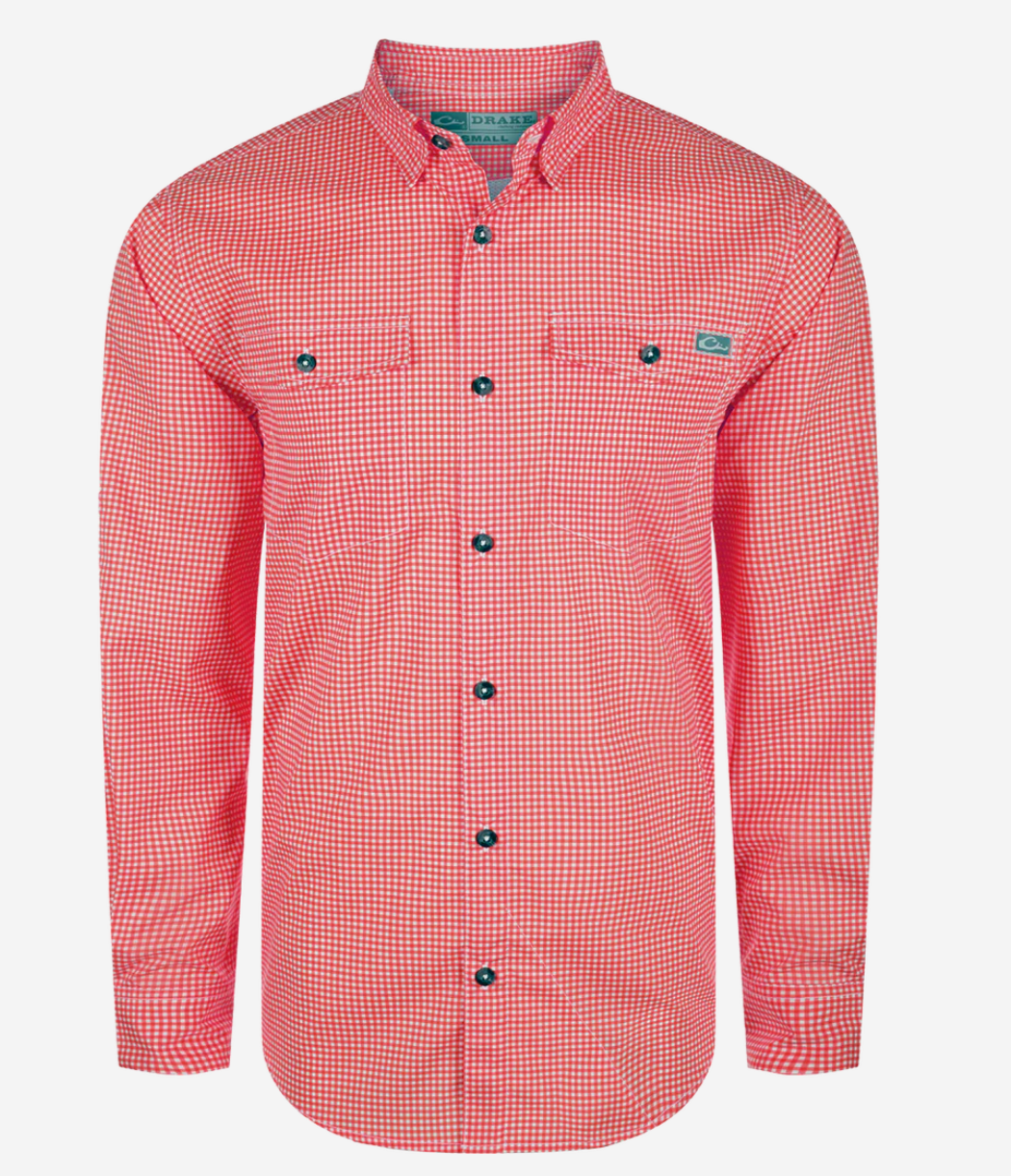 Frat Gingham Check Button-Down Long Sleeve Shirt