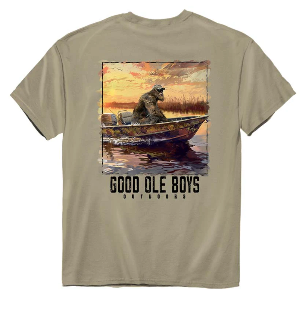 Bigfoot Marsh Boat T-Shirt