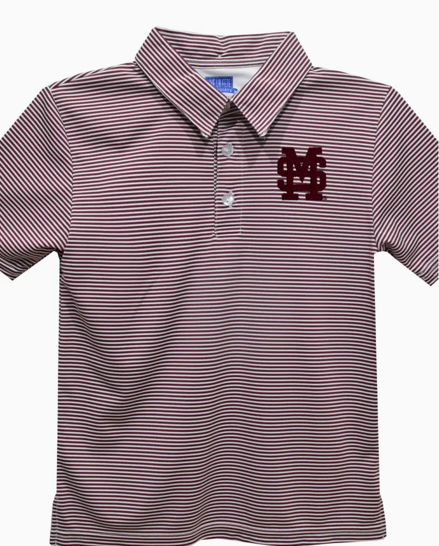 Mississippi State Bulldogs Embroidered Stripes Polo Shirt