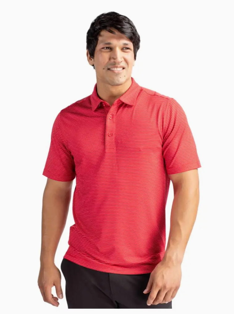 Cutter & Buck Forge Pencil Stripe Stretch Mens Polo