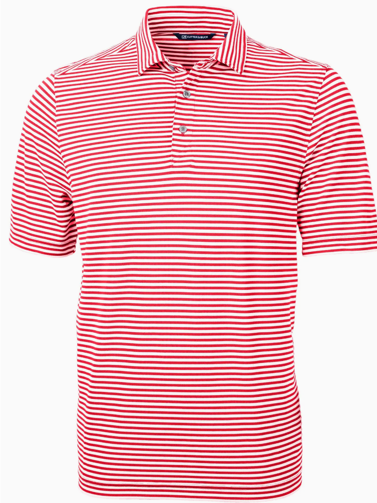 Cutter & Buck Virtue Eco Pique Stripe Recycled Mens Polo