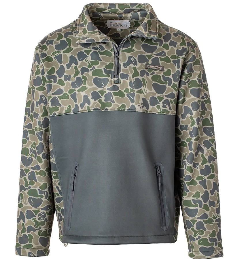 Boys Backwoods Camo Quarter Zip Fleece