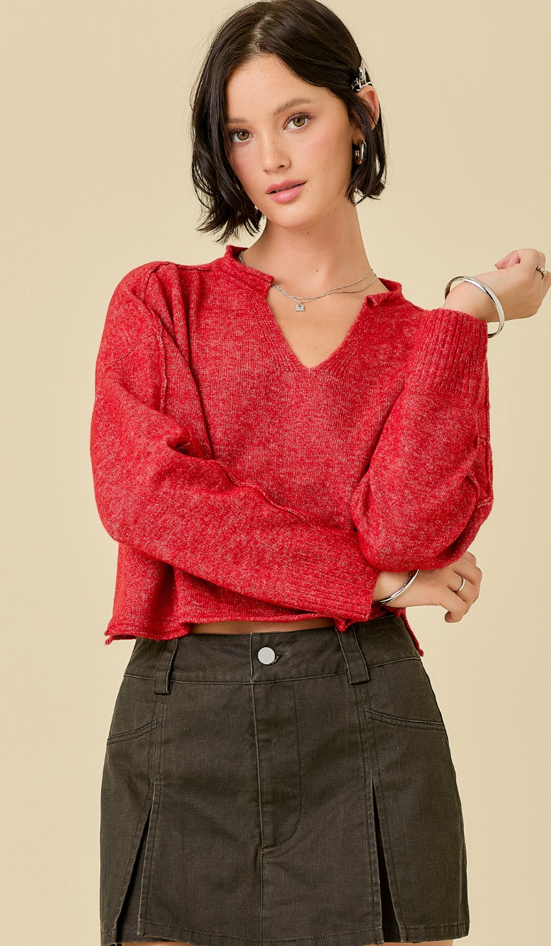 Game Day V-Neck Sweater Top