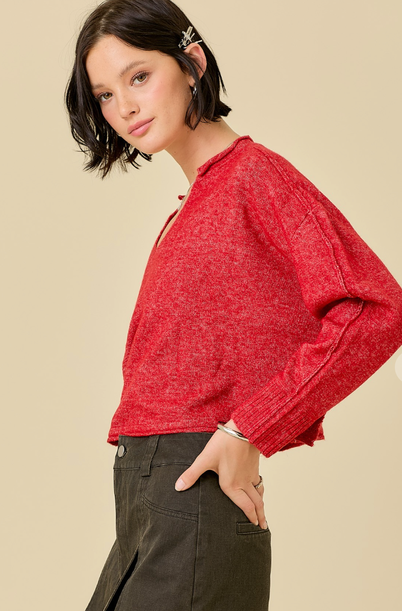 Game Day V-Neck Sweater Top