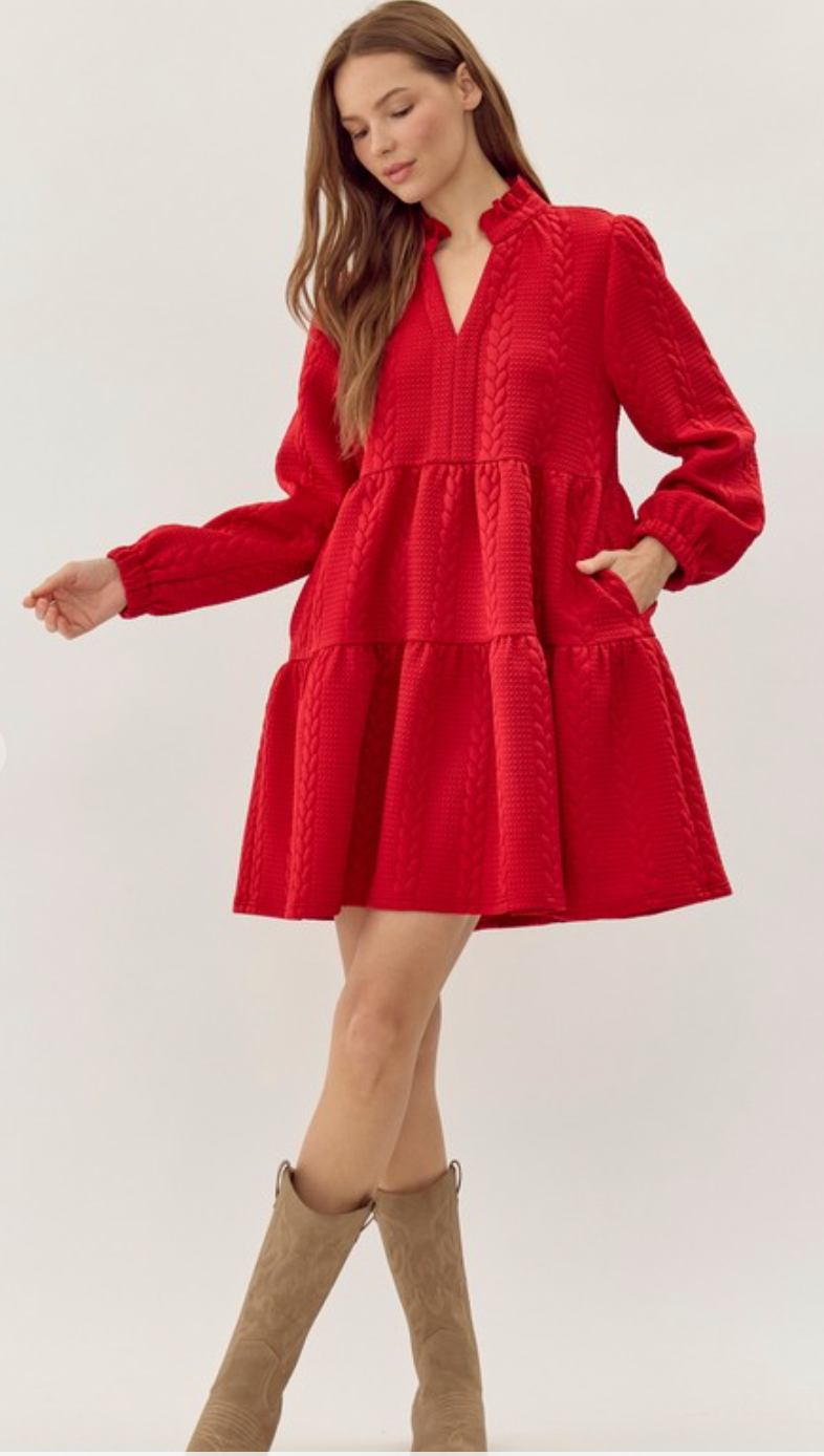 Game Day Textured Frilled Dress