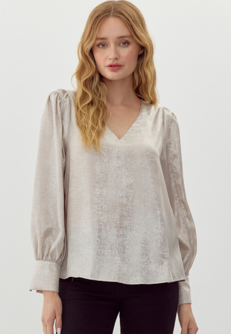 The Pearly V-Neck Top