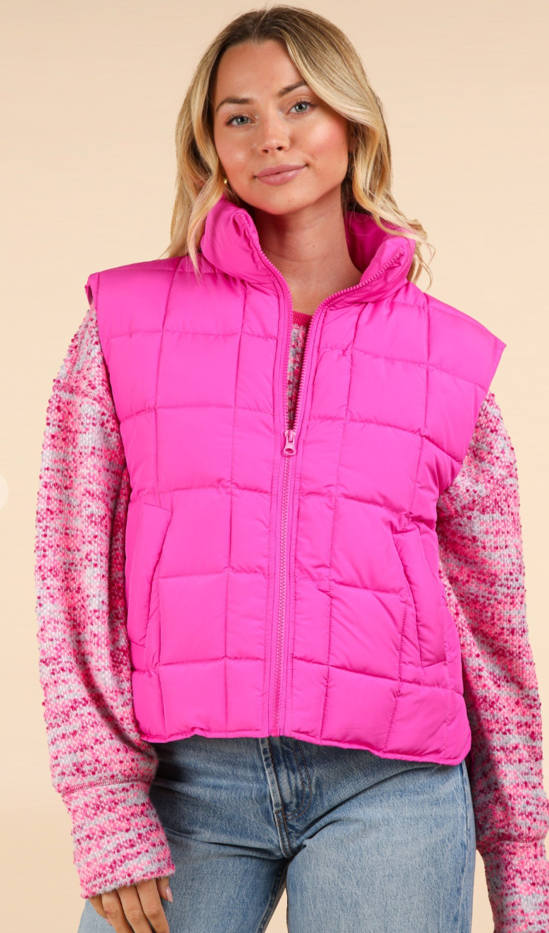 Solid Puffer Vest