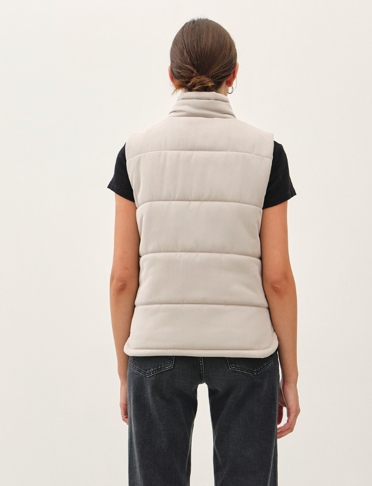 SUEDE-LIKE PUFFER VEST