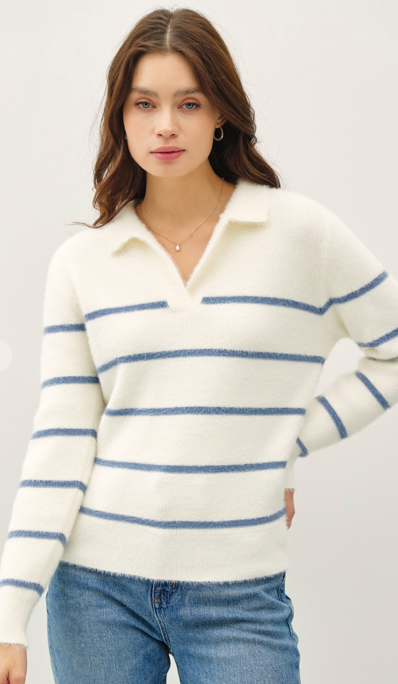 Fuzzy Striped Sweater