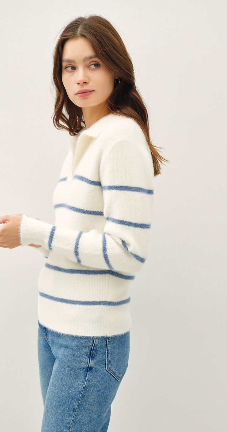 Fuzzy Striped Sweater