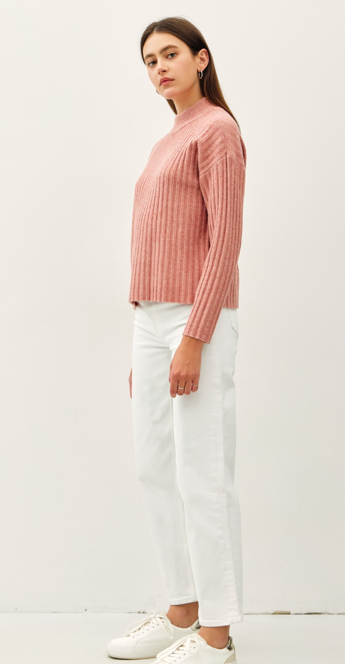 Ribbed Mock Neck Sweater