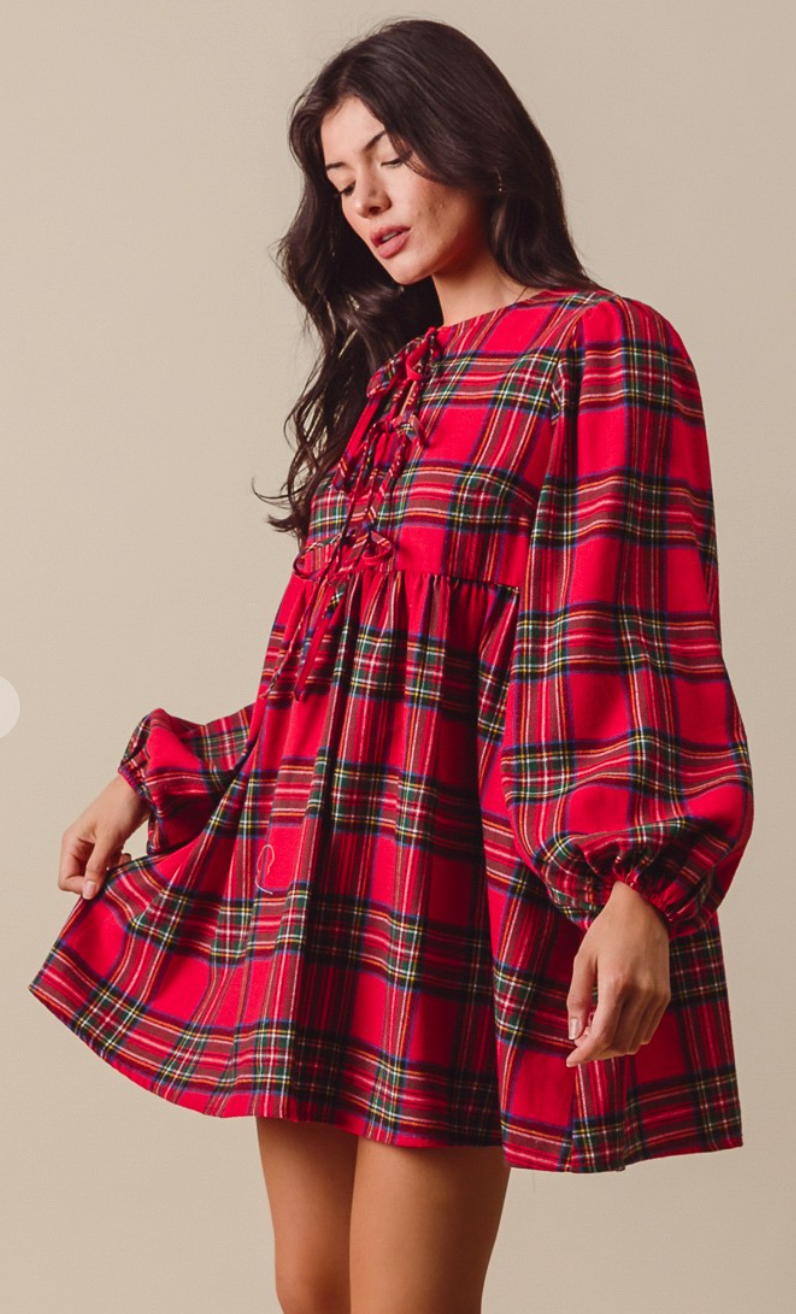 The Perfect Plaid Checkered Print Dress