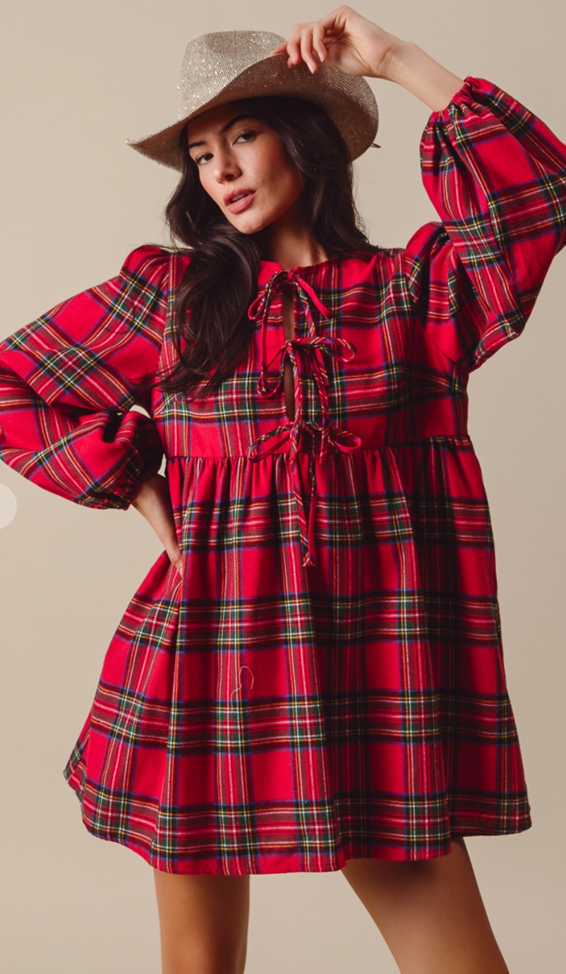 The Perfect Plaid Checkered Print Dress