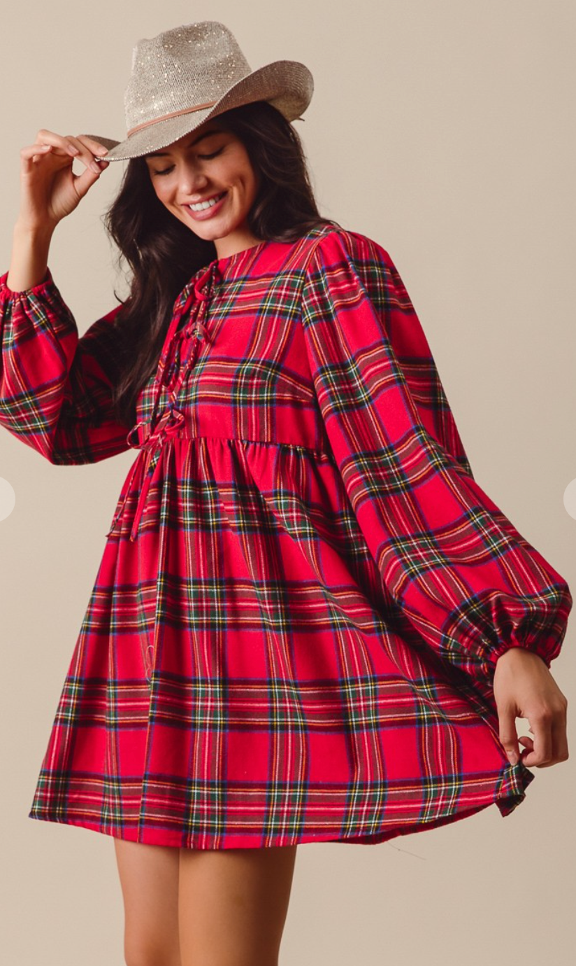 The Perfect Plaid Checkered Print Dress