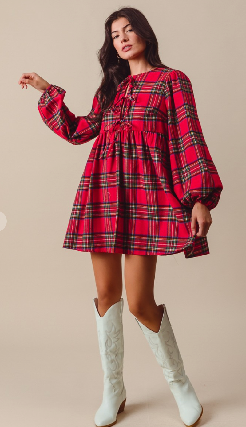 The Perfect Plaid Checkered Print Dress