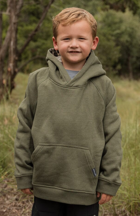 Youth Fleece Hoodie - Heather Olive