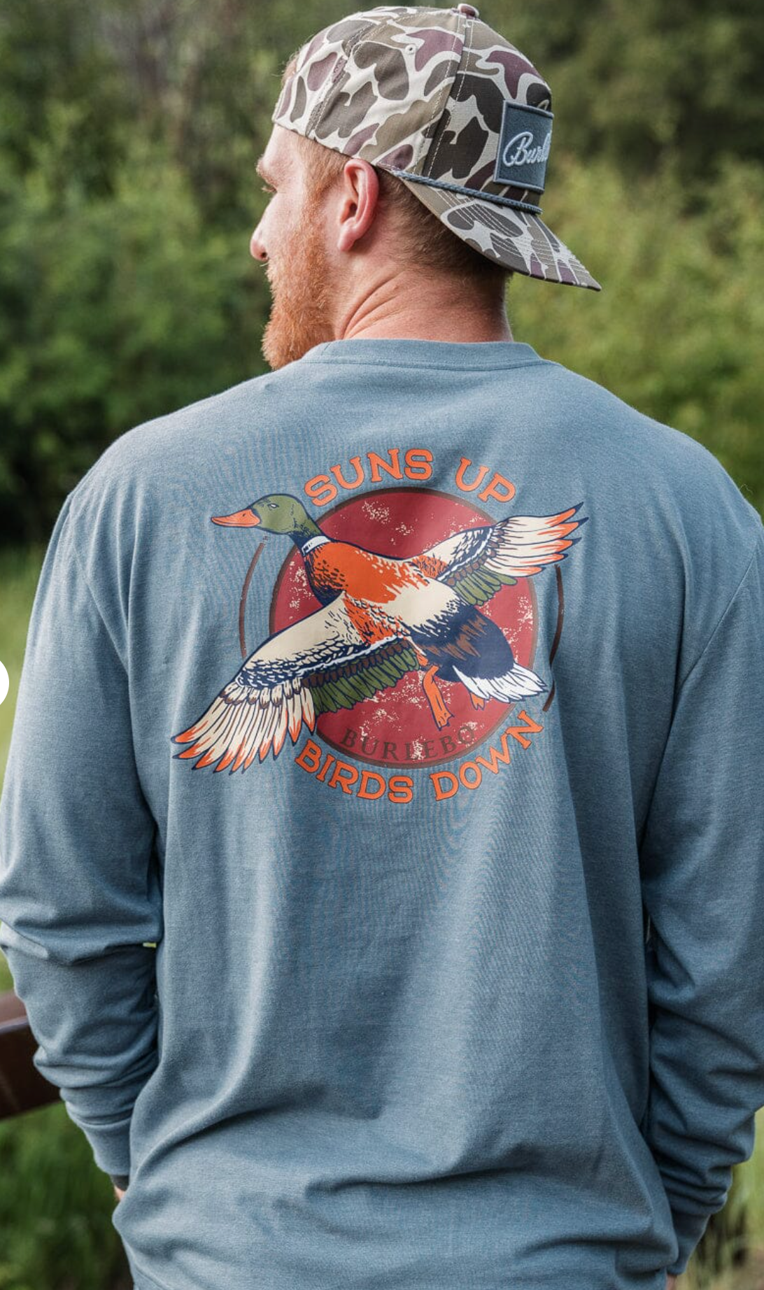 Suns Up Birds Down - LS - Heather Blue Jean