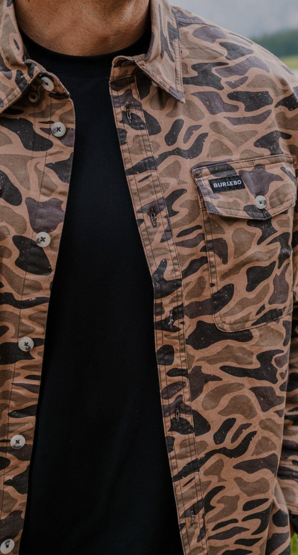 Cotton Twill Button Up - LS - Gauge Camo