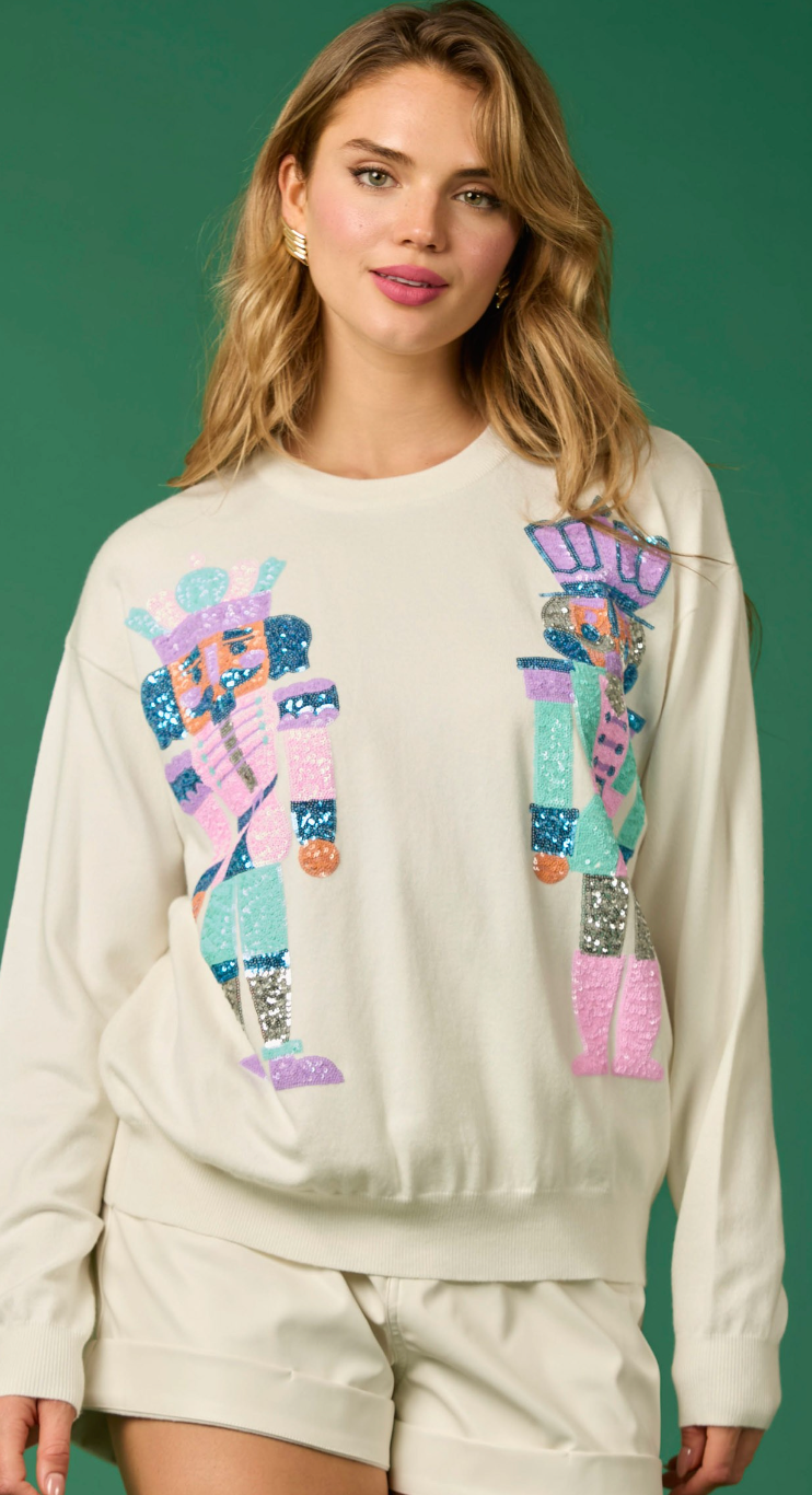 Beautiful Nutcracker Sequin Sweater