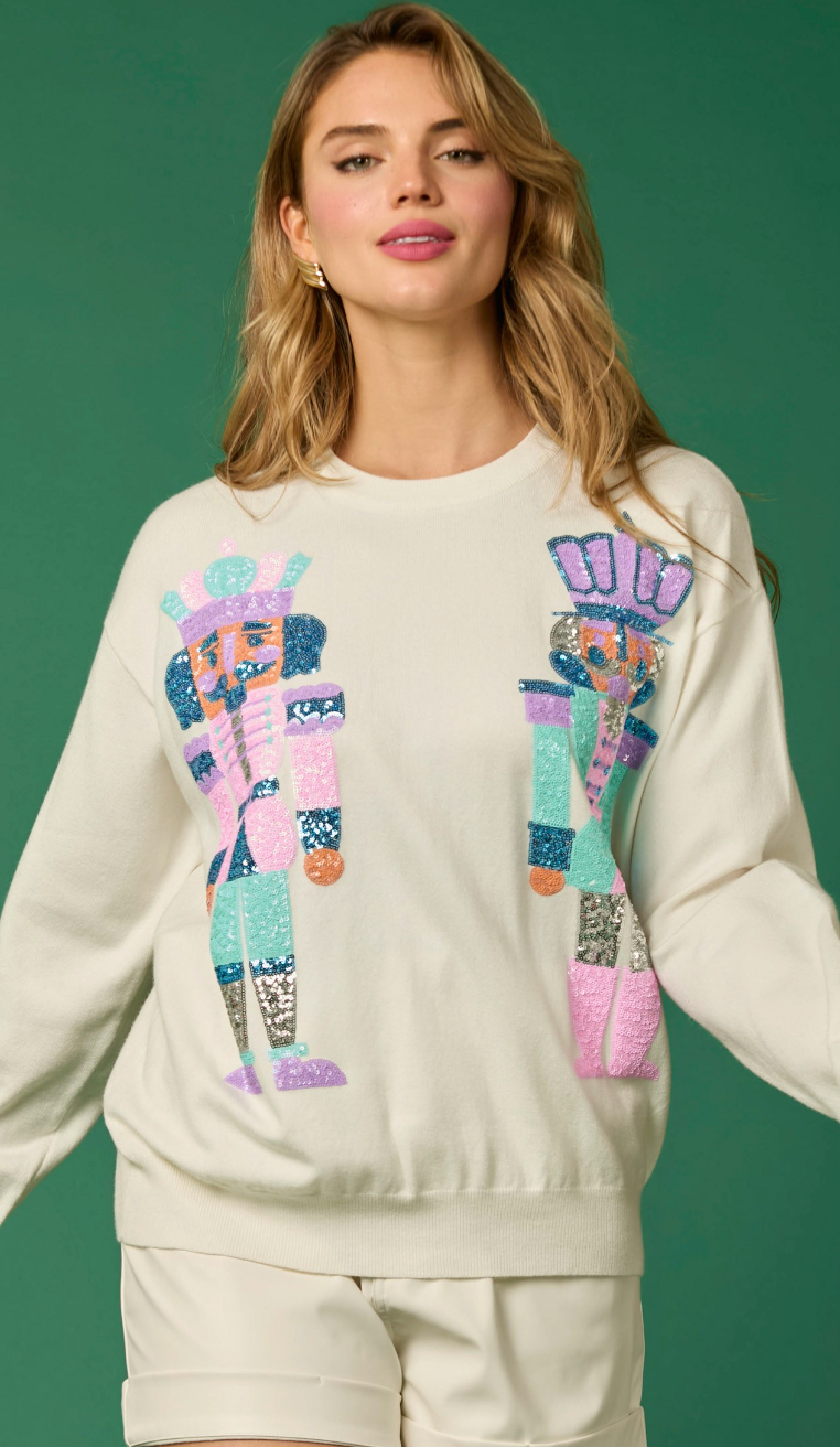 Beautiful Nutcracker Sequin Sweater