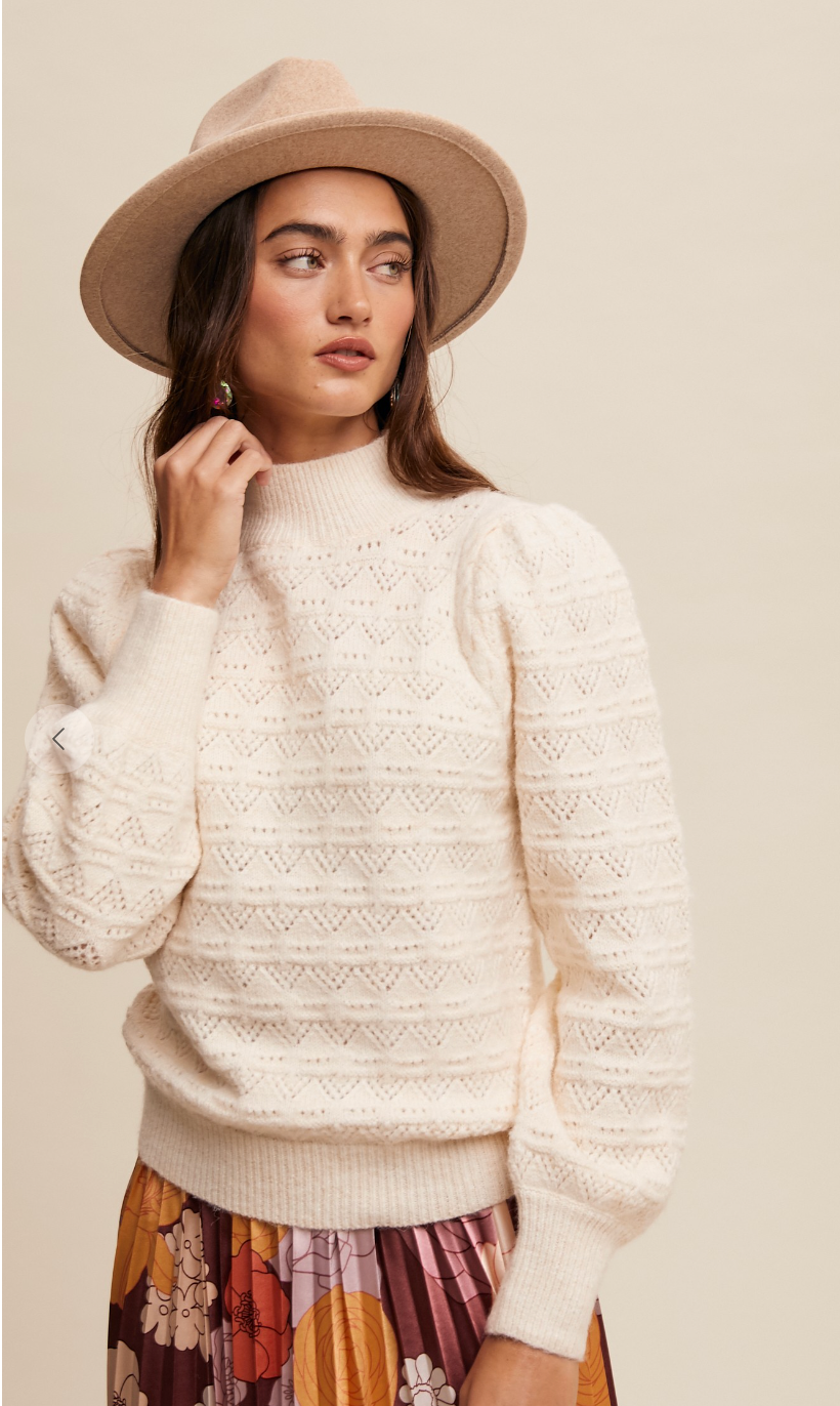 Puff Sleeve Knit Sweater