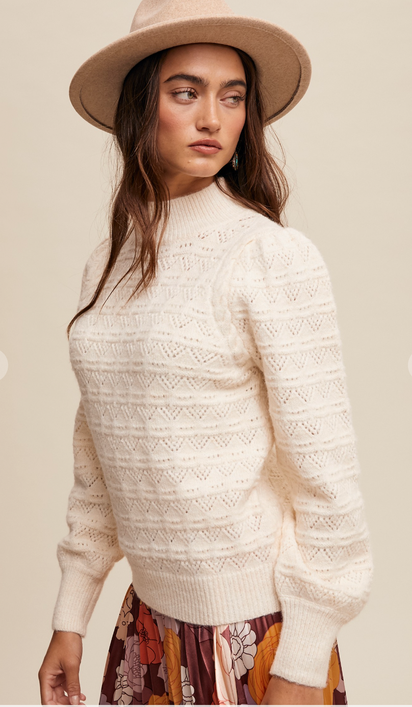 Puff Sleeve Knit Sweater