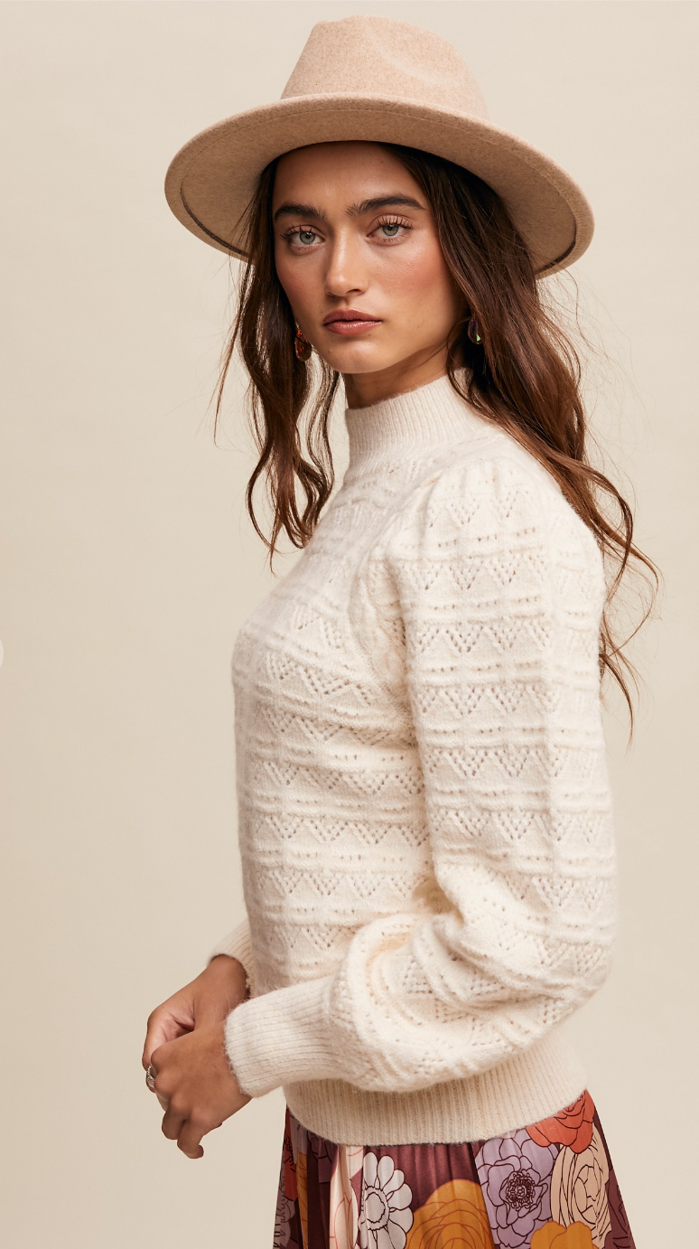 Puff Sleeve Knit Sweater