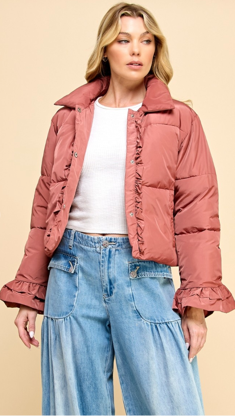 Ruffled Puffer Jacket