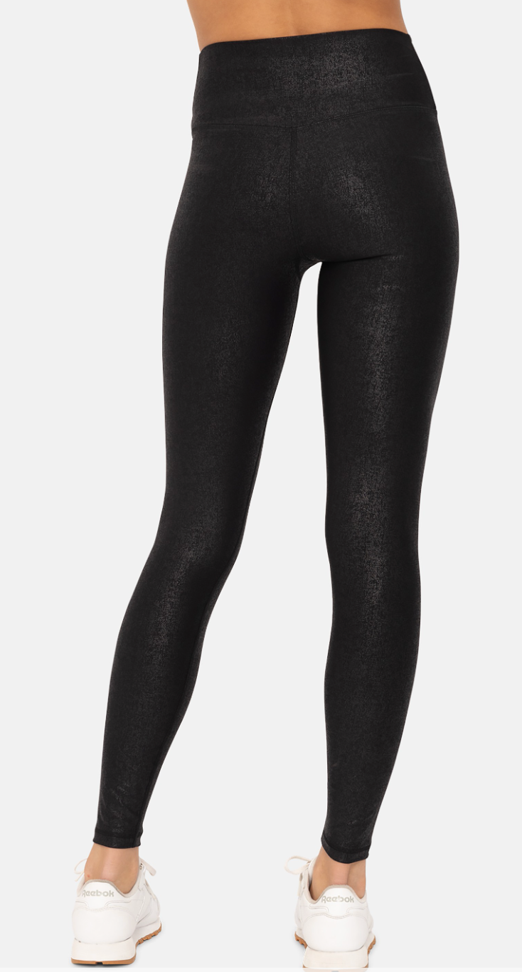 Leather Look Crossover Leggings