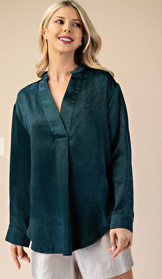 V-Neck Satin Top