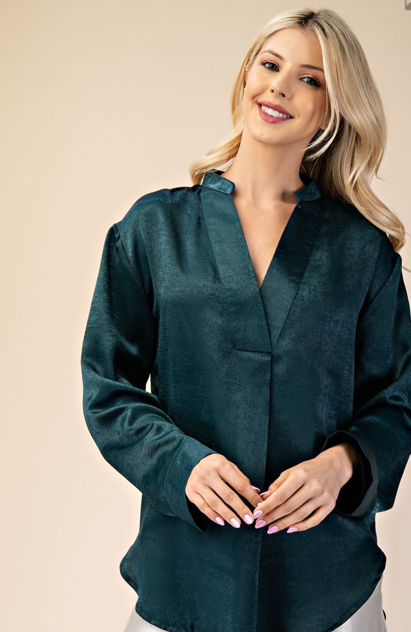 V-Neck Satin Top