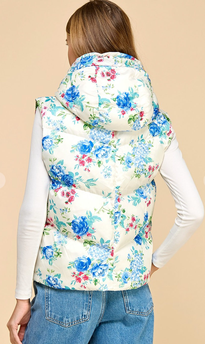 Floral Puffer Vest