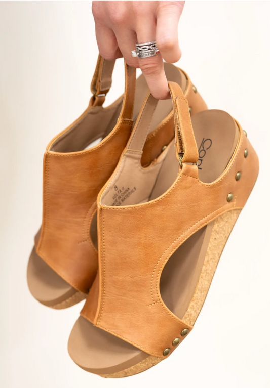 Corky's | Volta II | Caramel Smooth Wedge Sandal