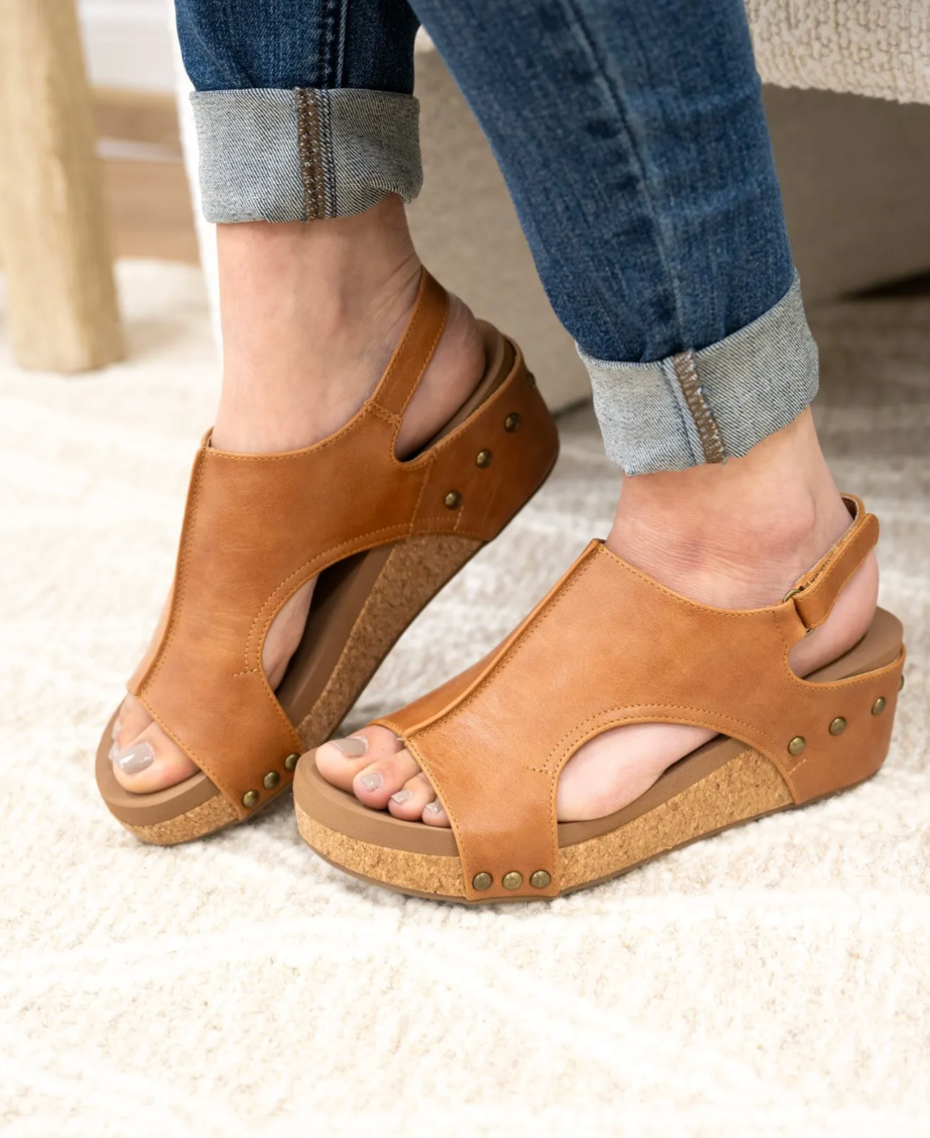 Corky's | Volta II | Caramel Smooth Wedge Sandal