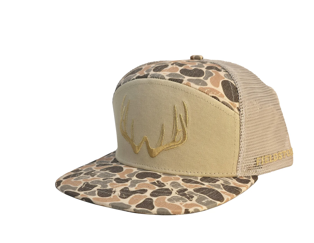 7 Panel Brown Backwoods Rack 3D Puff Logo Hat