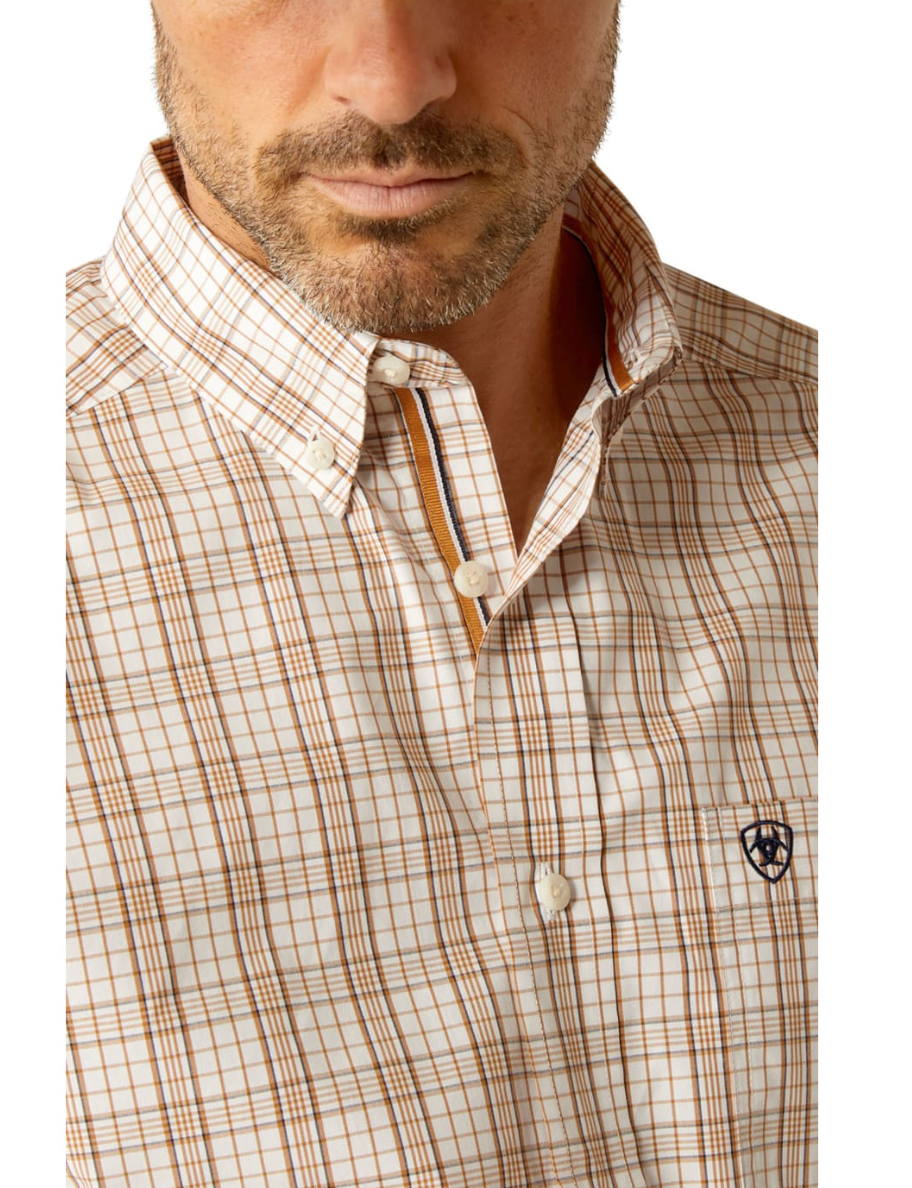 Ariat Pro Series Men's Jase Caramel Plaid Western Shirt