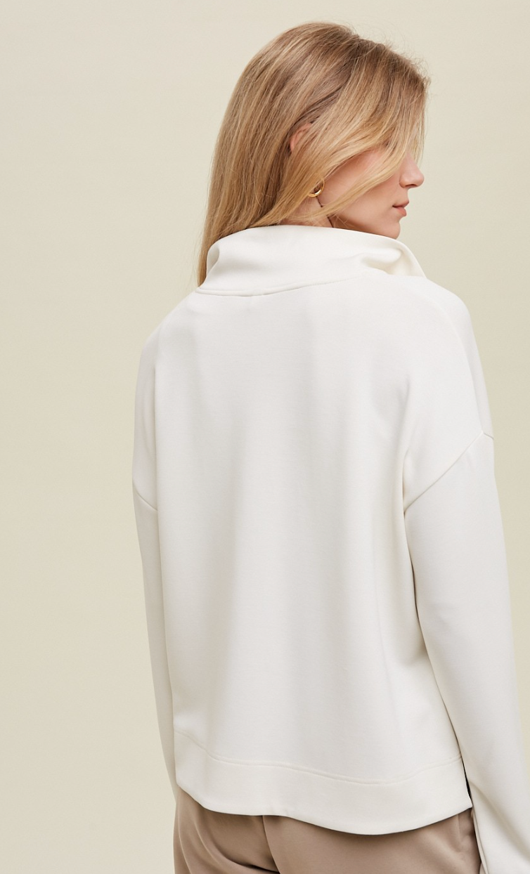 SCUBA HALF-ZIP PULLOVER WITH SIDE SLITS