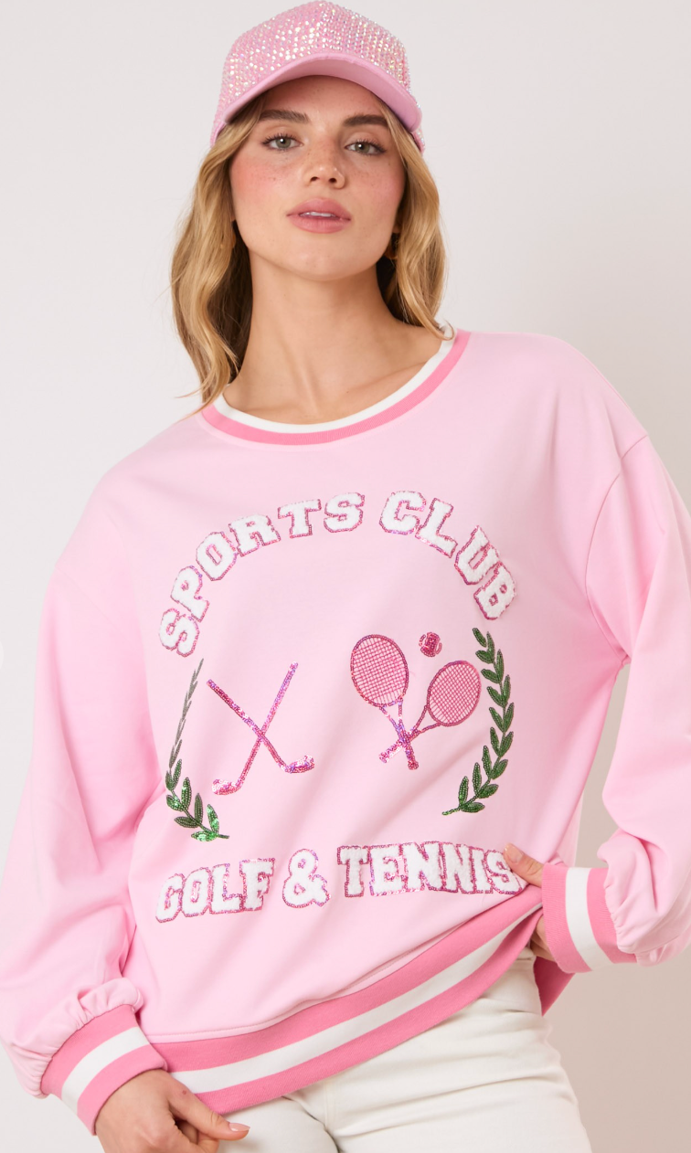 "Sports Club" Sequin Sweatshirt