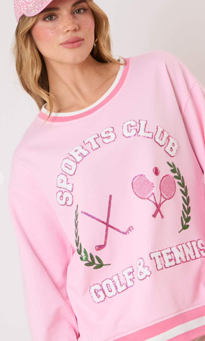 "Sports Club" Sequin Sweatshirt