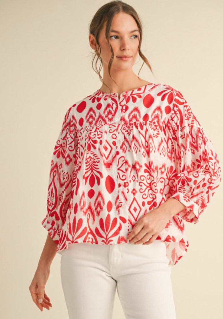 Printed Chiffon Top