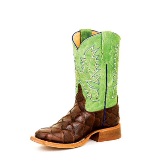 Horse Power By Anderson Bean Kids Boots - Cognac Fish Print / Green