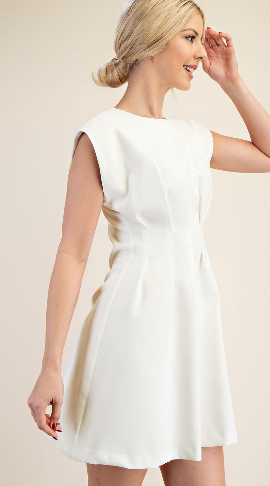 White Pleated Dress