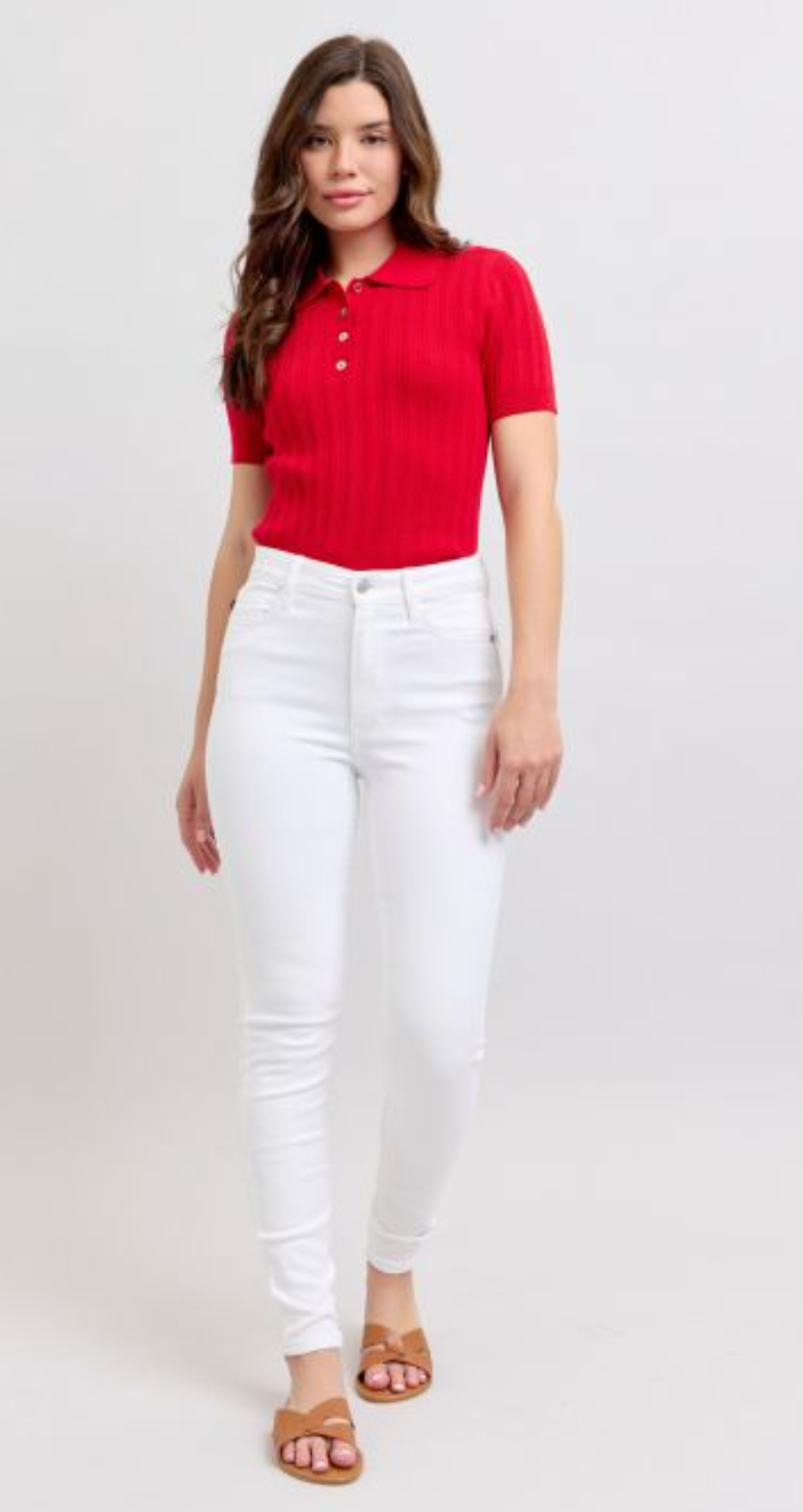 Judy Blue HW White Skinny Jean