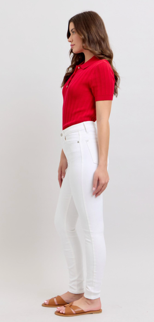 Judy Blue HW White Skinny Jean