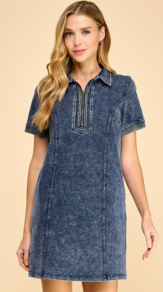 Stretch Denim Casual Dress