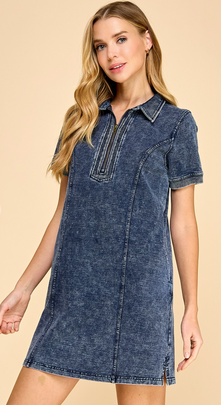 Stretch Denim Casual Dress