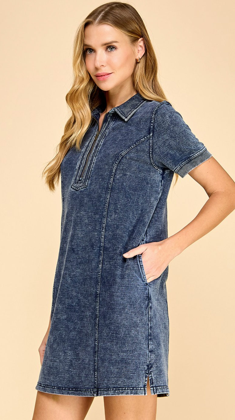 Stretch Denim Casual Dress