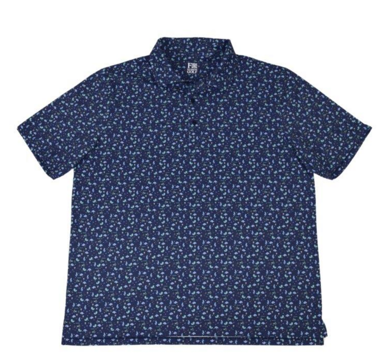 Men's Golf Holiday Print Polo