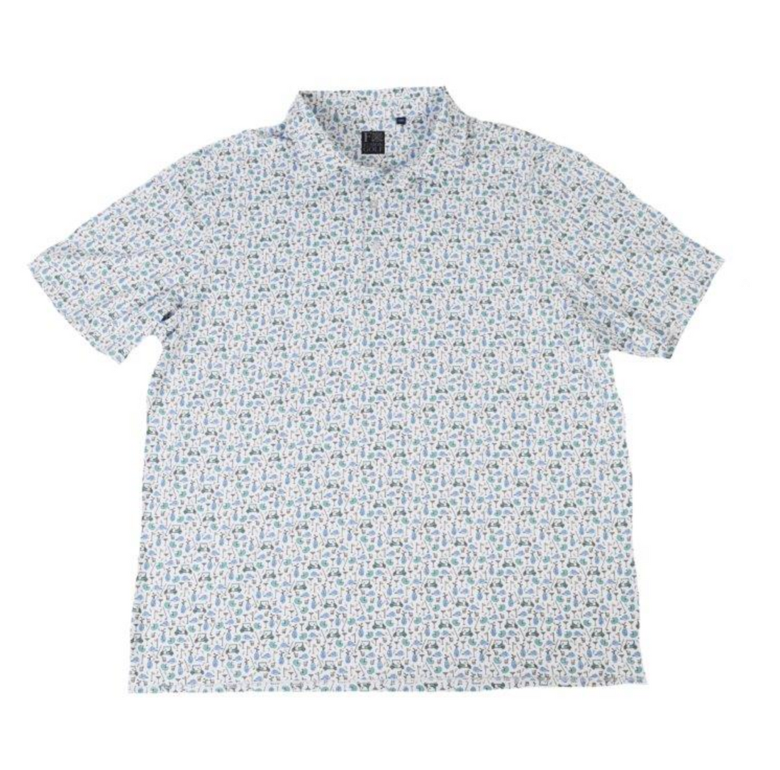 Men's Golf Holiday Print Polo
